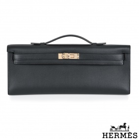 Hermes Kelly Cut Black Veau Swift RGHW Hermes Kelly Cut Black Veau Swift RGHW